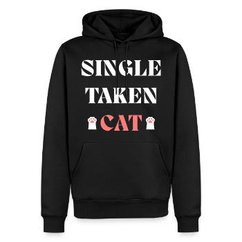 Single-Taken-Katzen-Valentinstag - Männer Premium Bio Hoodie - Schwarz - Vorne - Nico (187cm)