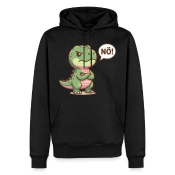 Dinosaure mignon. Non, drôle de dicton - Sweat à capuche Premium bio Homme - noir - Devant - Nico (187cm)