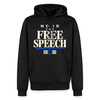 Kein Ausweis für freie Meinungsäußerung Digital Privacy Protest - Männer Premium Bio Hoodie - Schwarz - Vorne - Nico (187cm)