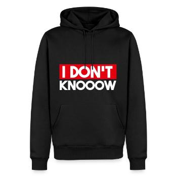 I Don't Know - Männer Premium Bio Hoodie - Schwarz - Vorne - Nico (187cm)