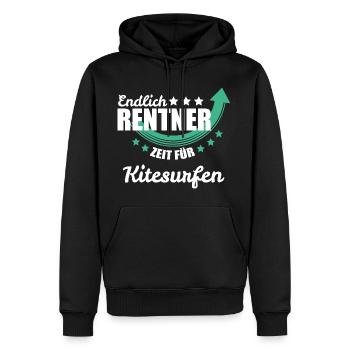 Endlich Rentner - Zeit für Kitesurfen - Männer Premium Bio Hoodie - Schwarz - Vorne - Nico (187cm)