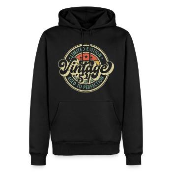 Vintage '54 - Aged To Perfection - Men’s Premium Organic Hoodie - black - Front - Nico (187cm)