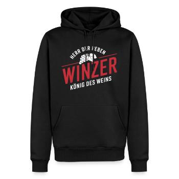 Spruch für Winzer und Weinbauer - Männer Premium Bio Hoodie - Schwarz - Vorne - Nico (187cm)