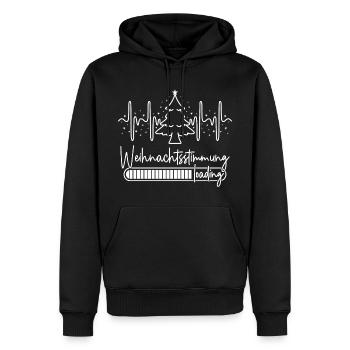 Weihnachtsstimmung loading - Männer Premium Bio Hoodie - Schwarz - Vorne - Nico (187cm)
