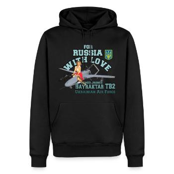 Schutz der Ukraine - Ukrainisches Geschenk - Männer Premium Bio Hoodie - Schwarz - Vorne - Nico (187cm)