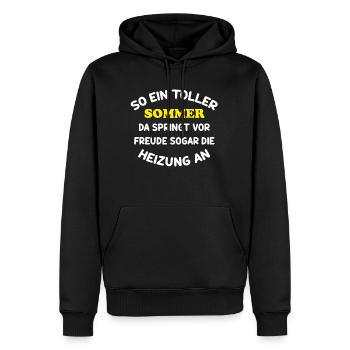 Wetter Spruch lustig Geschenk Sommer Heizung Humor - Männer Premium Bio Hoodie - Schwarz - Vorne - Nico (187cm)
