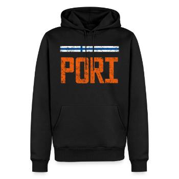 Pori - Sweat à capuche Premium bio Homme - noir - Devant - Nico (187cm)