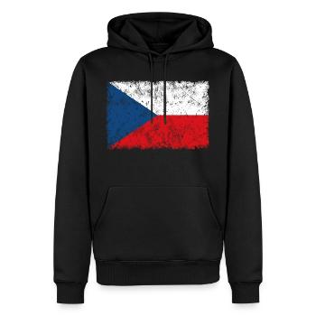 Tschechien Vintage - Männer Premium Bio Hoodie - Schwarz - Vorne - Nico (187cm)