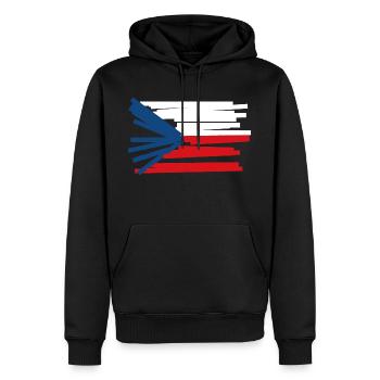 Tschechien Flagge - Moderne Kunst - Männer Premium Bio Hoodie - Schwarz - Vorne - Nico (187cm)