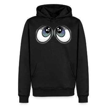 yeux - Sweat à capuche Premium bio Homme - noir - Devant - Nico (187cm)