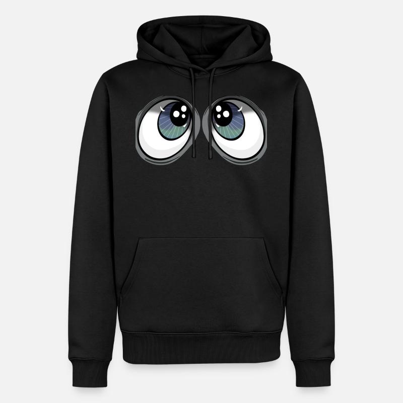 Augen - Männer Premium Bio Hoodie - Schwarz