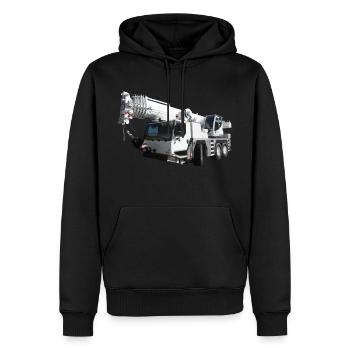 construction machine - Sweat à capuche Premium bio Homme - noir - Devant - Nico (187cm)