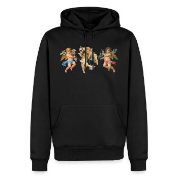 Anges Vintage - Sweat à capuche Premium bio Homme - noir - Devant - Nico (187cm)