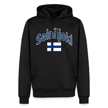 Drapeau finlandais de Seinäjoki - Sweat à capuche Premium bio Homme - noir - Devant - Nico (187cm)
