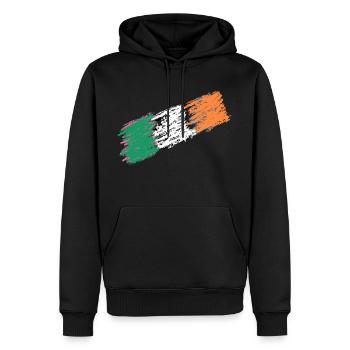 Drapeau de l’Irlande en italique - Sweat à capuche Premium bio Homme - noir - Devant - Nico (187cm)