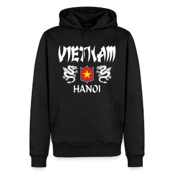 Vietnam - Männer Premium Bio Hoodie - Schwarz - Vorne - Nico (187cm)
