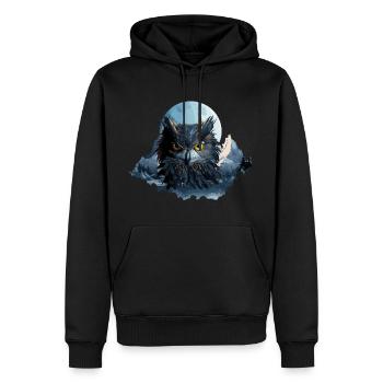 Eule schwarz fertig - Männer Premium Bio Hoodie - Schwarz - Vorne - Nico (187cm)