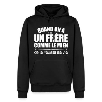 Wenn du einen Bruder wie meinen hast | Brüder Geschenk - Männer Premium Bio Hoodie - Schwarz - Vorne - Nico (187cm)