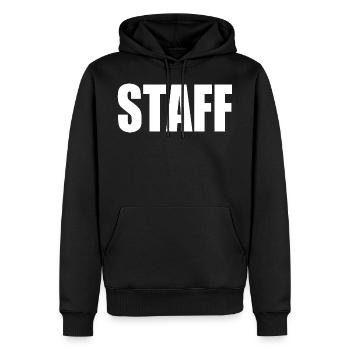Personnel - Sweat à capuche Premium bio Homme - noir - Devant - Nico (187cm)