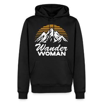 Wander Woman Berge Wanderer Wandern Geschenk Frau - Männer Premium Bio Hoodie - Schwarz - Vorne - Nico (187cm)