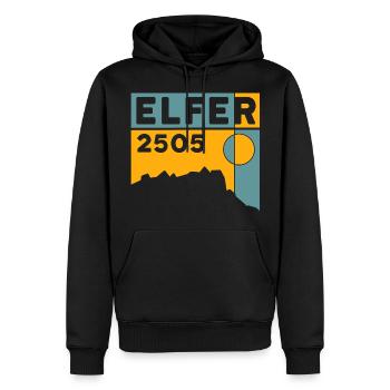Elfer Berg Randonnée Elferspitze Randonnée Tour de montagne - Sweat à capuche Premium bio Homme - noir - Devant - Nico (187cm)