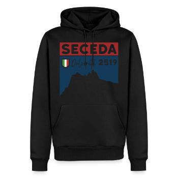 Seceda Wanderung Wandern Dolomiten Tour Souvenir - Männer Premium Bio Hoodie - Schwarz - Vorne - Nico (187cm)