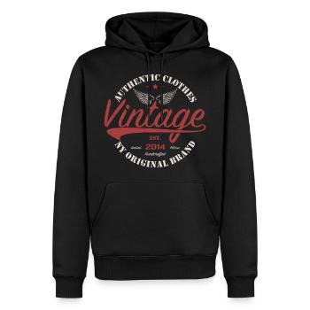 Vintage 2014 Cadeau D'anniversaire 2014 Rétro 2014 - Sweat à capuche Premium bio Homme - noir - Devant - Nico (187cm)