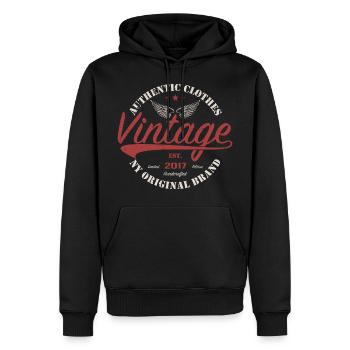Vintage 2017 Cadeau D'anniversaire 2017 Rétro 2017 - Sweat à capuche Premium bio Homme - noir - Devant - Nico (187cm)