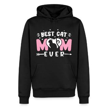Best Cat Mom Ever Funny Mothers Day - Cute Cat - Sweat à capuche Premium bio Homme - noir - Devant - Nico (187cm)