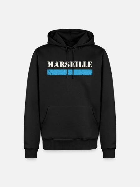 Marseille Millésime - Sweat à capuche Premium bio Homme - noir