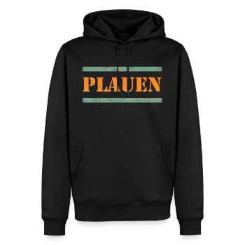 Plauen - Männer Premium Bio Hoodie - Schwarz - Vorne - Nico (187cm)