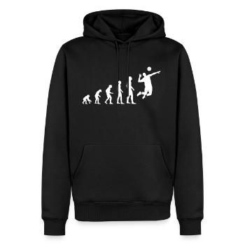 Evolution du volleyball - Sweat à capuche Premium bio Homme - noir - Devant - Nico (187cm)