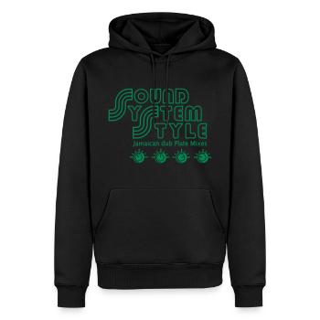 jamaican sound system style - Sweat à capuche Premium bio Homme - noir - Devant - Nico (187cm)