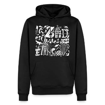 ZAD étincelle - Sweat à capuche Premium bio Homme - noir - Devant - Nico (187cm)