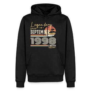September 1998 Geboren im September 1998 September 1998 - Männer Premium Bio Hoodie - Schwarz - Vorne - Nico (187cm)