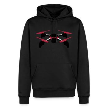 Drone - Sweat à capuche Premium bio Homme - noir - Devant - Nico (187cm)
