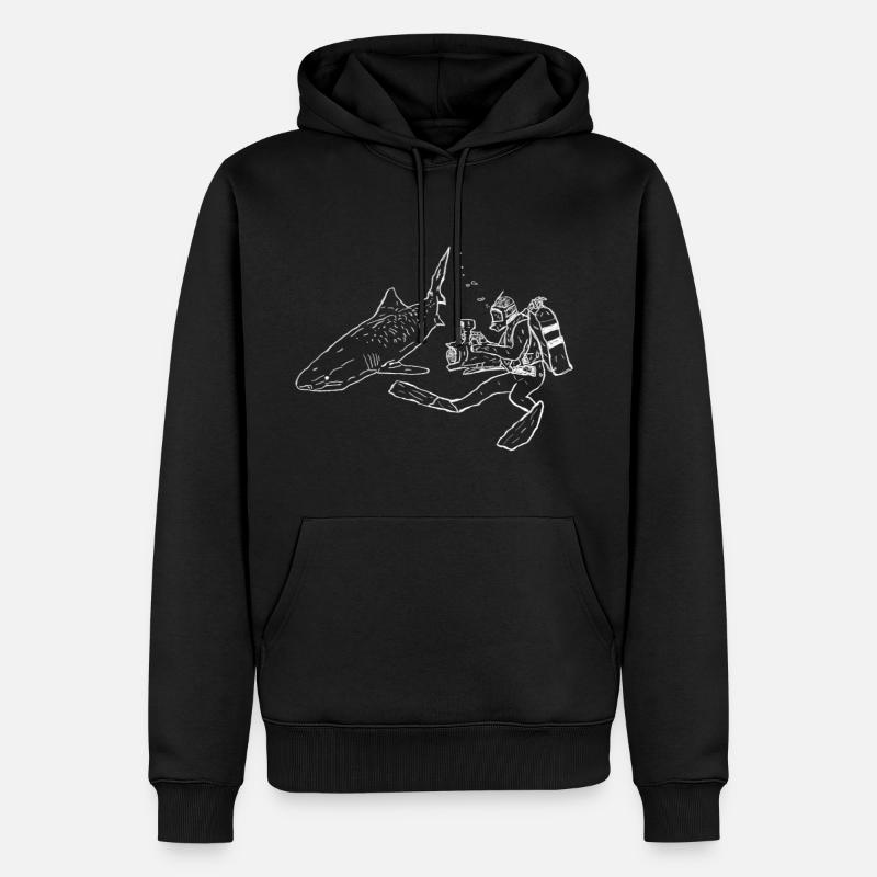 Plongeur de requins - Sweat à capuche Premium bio Homme - noir