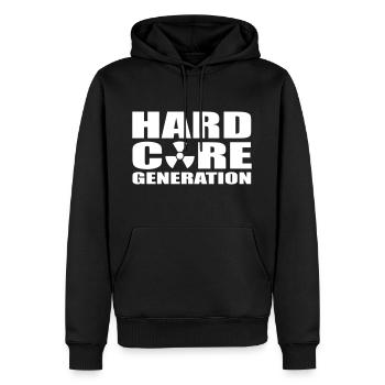 Hardcore Generation Radioactive FR - Sweat à capuche Premium bio Homme - noir - Devant - Nico (187cm)