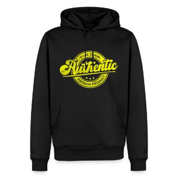 Authentic pure denim premium product vintage retro - Men’s Premium Organic Hoodie - black - Front - Nico (187cm)
