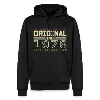 Original 1976 Cadeau Anniversaire 1976 Rétro 1976 - Sweat à capuche Premium bio Homme - noir - Devant - Nico (187cm)