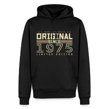 Original 1975 Geburtstagsgeschenk 1975 Retro 1975 - Männer Premium Bio Hoodie - Schwarz - Vorne - Nico (187cm)