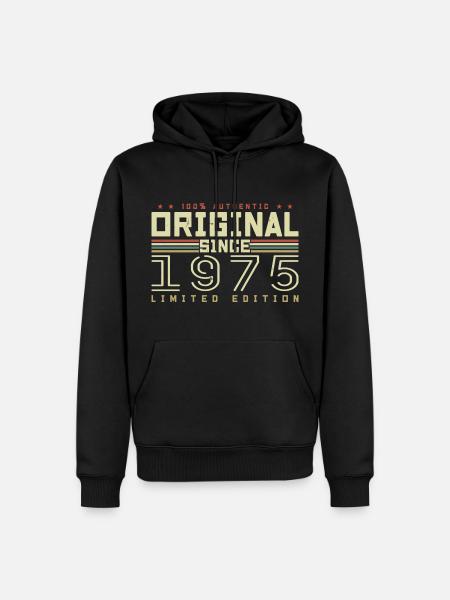 Original 1975 Cadeau Anniversaire 1975 Rétro 1975 - Herre Premium økologisk hoodie - sort