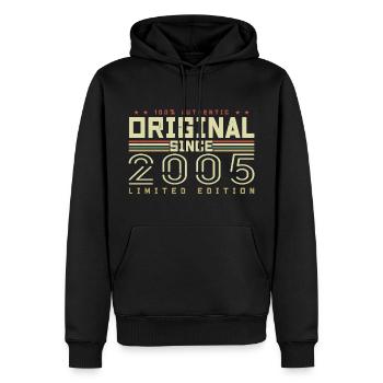 Original 2005 Cadeau Anniversaire 2005 Rétro 2005 - Sweat à capuche Premium bio Homme - noir - Devant - Nico (187cm)
