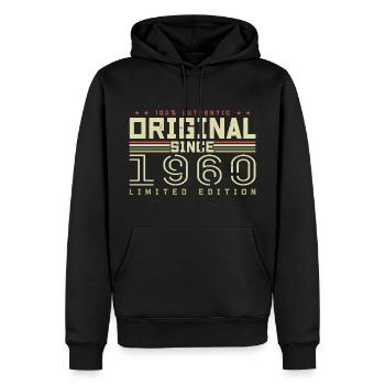 Original 1960er Jahre Geburtstagsgeschenk 1960er Jahre Retro 1960er Jahre - Männer Premium Bio Hoodie - Schwarz - Vorne - Nico (187cm)