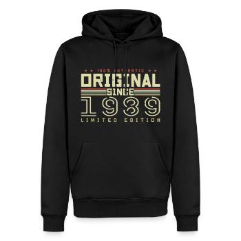 Original 1989 Cadeau Anniversaire 1989 Rétro 1989 - Sweat à capuche Premium bio Homme - noir - Devant - Nico (187cm)