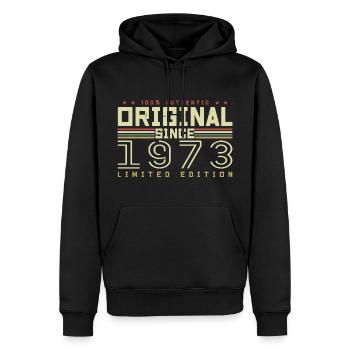 Original 1973 Geburtstagsgeschenk 1973 Retro 1973 - Männer Premium Bio Hoodie - Schwarz - Vorne - Nico (187cm)