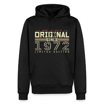 Original 1972 Cadeau Anniversaire 1972 Rétro 1972 - Sweat à capuche Premium bio Homme - noir - Devant - Nico (187cm)