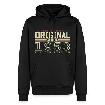 Original 1953 Geburtstagsgeschenk 1953 Retro 1953 - Männer Premium Bio Hoodie - Schwarz - Vorne - Nico (187cm)