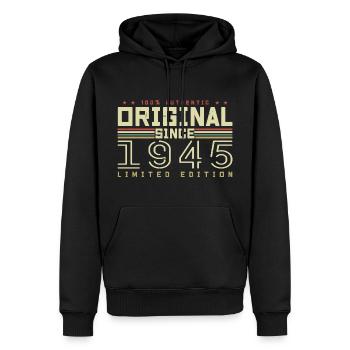 Original 1945 Birthday Gift 1945 Retro 1945 - Men’s Premium Organic Hoodie - black - Front - Nico (187cm)