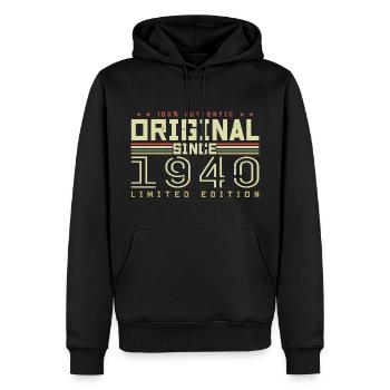Original 1940er Jahre Geburtstagsgeschenk 1940er Jahre Retro 1940er Jahre - Männer Premium Bio Hoodie - Schwarz - Vorne - Nico (187cm)